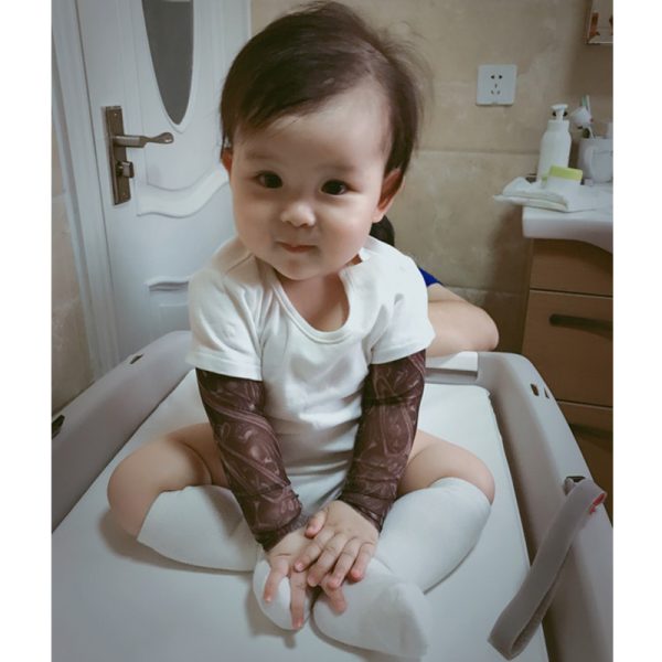 Baby Boys Tattoo Sleeve Rompers Infant Girls Jumpsuit Children Cotton Romper pink Boutique Newborn Baby Clothes M039 5