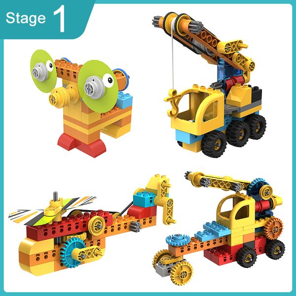 218pcs Mechanical Gear Drive Model Building Block Engineering Truck Crane Digger Construction Bricks Education Toys For Children 2