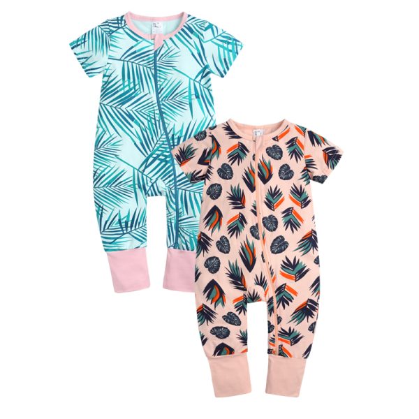2pcs Baby Boy girl clothes Baby romper Pajamas Cotton Soft  Newborn Jumpsuit Short Sleeve Bodysuit for newborn For newborn baby 2