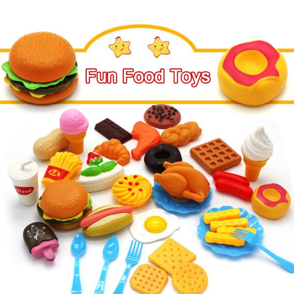 Children Simulation Food Hamburger Hotdog Kitchen Toy Set Pretend Play Miniature Snack Burger Educational Girls Toys Kid 3