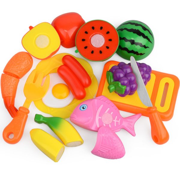 27-60PCS Kids Kitchen Pretend Play Toys Cutting Fruit Vegetable Food Girls Mini Kitchenware Game Education Toys For Children 2