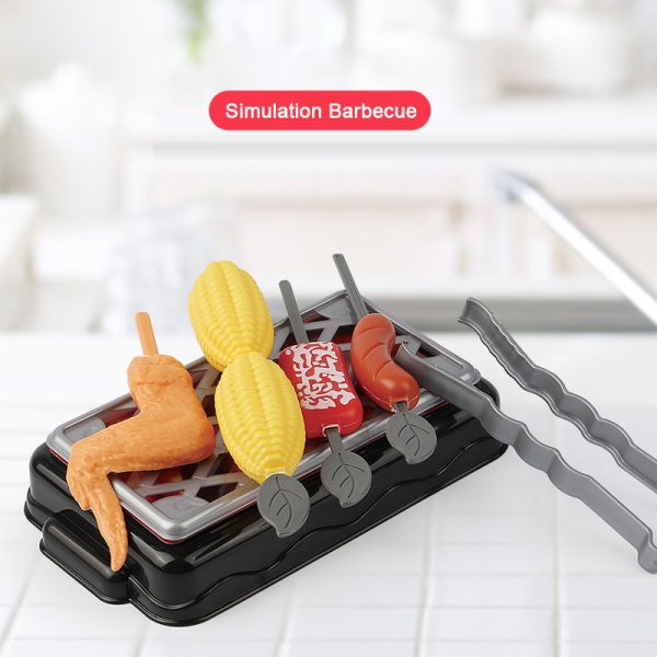 Kids Cooking Educational Toys Simulation Kitchenware Pretend Play Toy Kitchen Utensils Appliances Barbecue Grill Set Gift 4