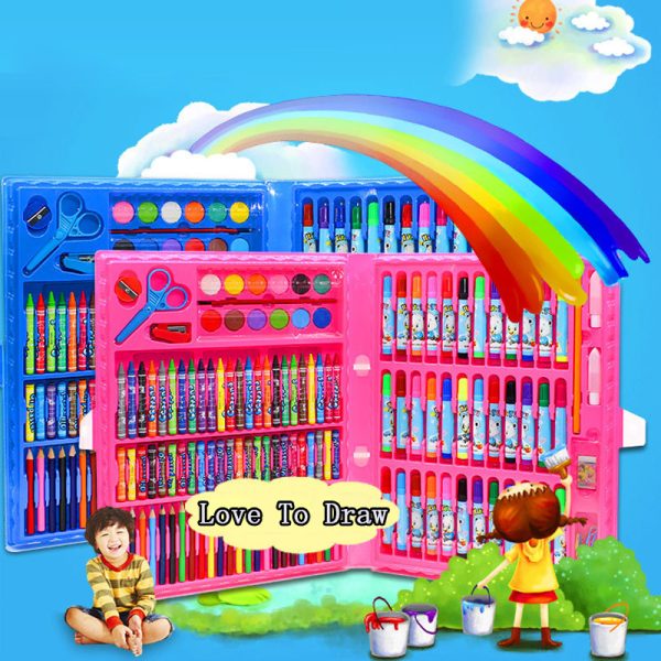 42-208Pcs Watercolor Drawing Set Colored Pencil Crayon Water Painting Kid Art Peinture Enfant Gifts Children Educational Toys 4