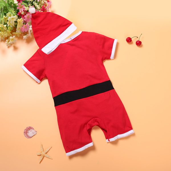 CR051 hot sale baby jumpsuits with chirstmas hat baby clothes grandfather frost new year clothes for girls new arrival 3