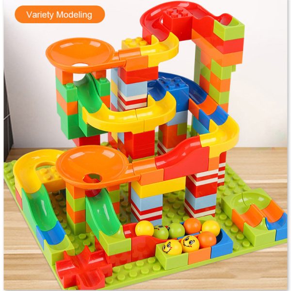 DIY Assemble Funnel Slide Marble Race Run Maze Ball Track Bricks Toys For Children Building Blocks Set Base Plate Kids Gift 5