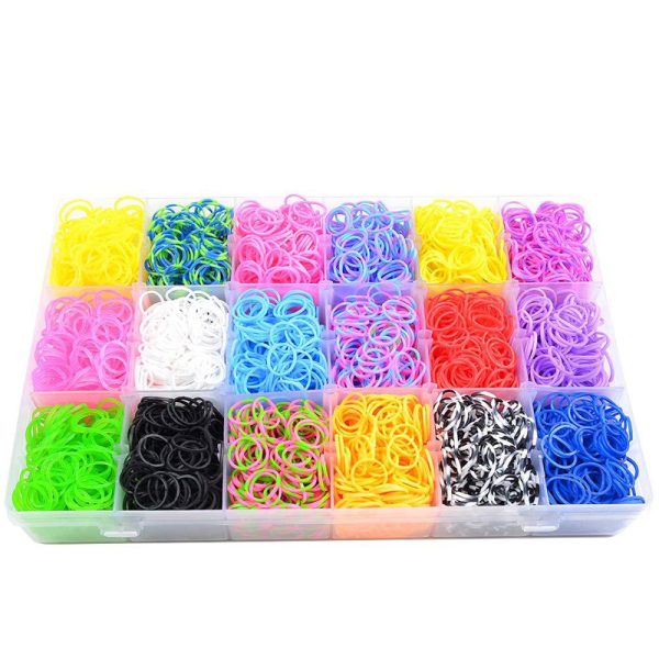 10000pcs Loom Rubber Bands Kits Beads Toys Set Hand Knitting Machine Handmade DIY Rainbow Weave Color Bracelet Girl Gift 6