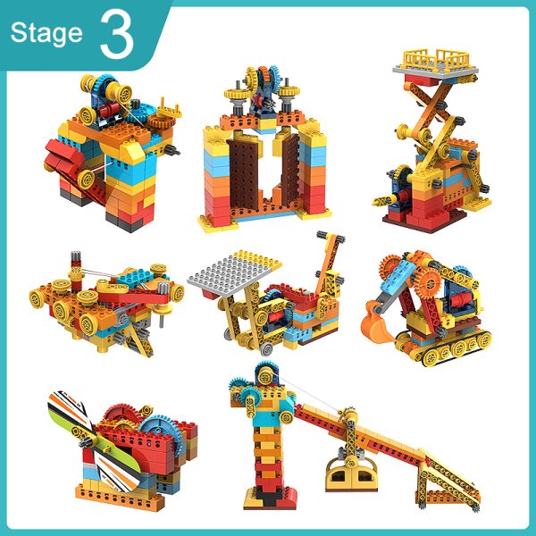218pcs Mechanical Gear Drive Model Building Block Engineering Truck Crane Digger Construction Bricks Education Toys For Children 4