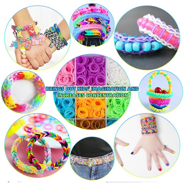 10000pcs Loom Rubber Bands Kits Beads Toys Set Hand Knitting Machine Handmade DIY Rainbow Weave Color Bracelet Girl Gift 4