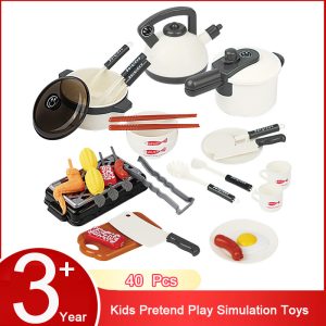 Kids Cooking Educational Toys Simulation Kitchenware Pretend Play Toy Kitchen Utensils Appliances Barbecue Grill Set Gift 1