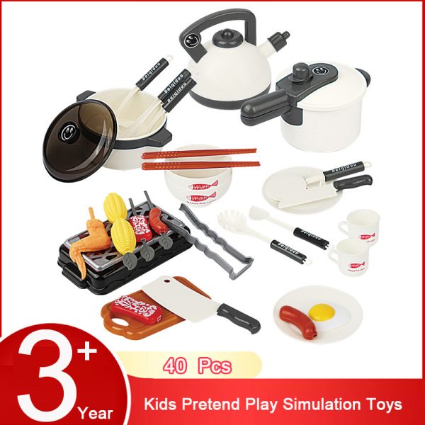 Kids Cooking Educational Toys Simulation Kitchenware Pretend Play Toy Kitchen Utensils Appliances Barbecue Grill Set Gift 1