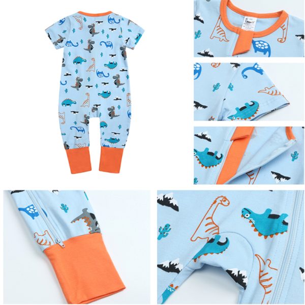 For Baby girl Boy clothes For newborn baby romper Jumpsuit costumes Dinosaur Short Sleeve  summer clothes girl Pajamas Bodysuit 2