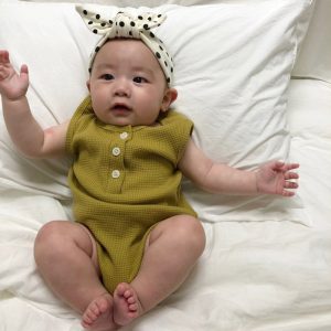 Baby Girl Boy Clothes Pajamas Rompers Jumpsuits Solid Cute Color Cotton O-neck Sleeveless For Newborn Baby Bodysuit 0-24M Gift 1