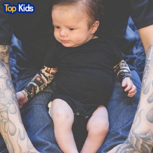 Fashion Infant Baby Boys Romper Long Sleeve Tattoo Print Rock Children Boy Baby  Clothing Romper Outfit Set MBR039-1 1