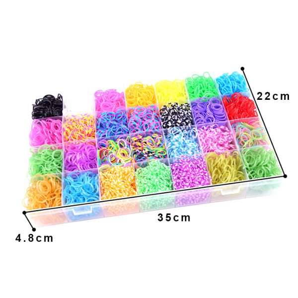 10000pcs Loom Rubber Bands Kits Beads Toys Set Hand Knitting Machine Handmade DIY Rainbow Weave Color Bracelet Girl Gift 2