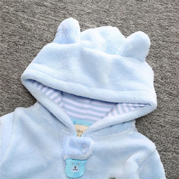 Cartoon Coral Fleece Newborn Baby Romper Costume Baby Clothes Animal Overall  Winter Warm Long sleeve Baby Jumpsuit MBR017 4