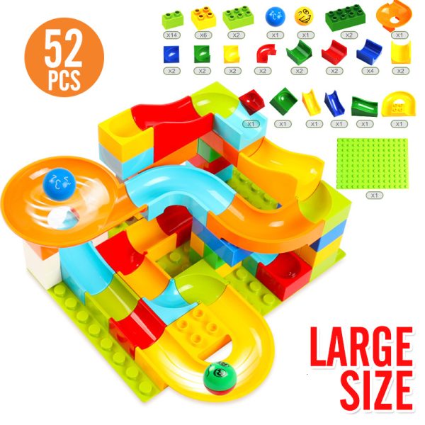 52-330pcs DIY Track Marble Race Run Maze Ball Building Blocks Funnel Slide Assemble Bricks Educational Toys For Children Gift 2