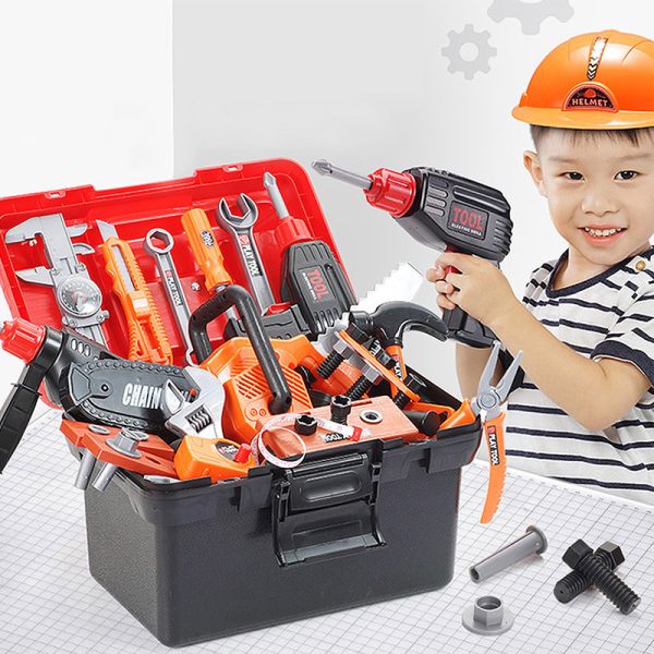 Kids Toolbox Kit Simulation Repair Tools Toys Drill Plastic Pretend Game Play Learning Engineering Educational Teaching Toy 6