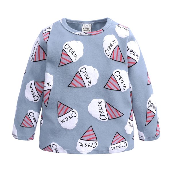 MB480Fall winter Kids Pajamas Sleepwear Boys Girls Cute Ice Print Sets Kids Clothes Nightwear Homewear Children Suits 1-7T 2