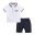 2020 Summer Children sets baby clothes boys 4 pcs set striped suit  t-shirts + blue t-shirt car + T-shirt + denim jeans CCS352 12