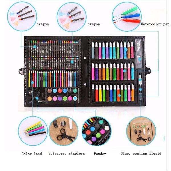 150pcs Drawing Painting Watercolor Markers Pen Crayon Kids Gift Stationery Learning Art Brush Graffiti Pencil School Supplies 2