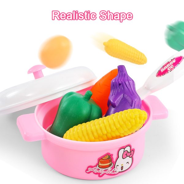 Children Miniature Kitchen Toys Set 3-10 Years Old Boys Girls Cooking Utensils Tableware Pretend Play Simulation Food Cookware 6