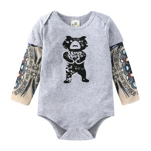 Fashion Toddler Baby Clothes Newborn Girls Boys Tattoo Print Romper Jumpsuit One-piece Outfit Infant baby boy onesies 0-24M R258 1
