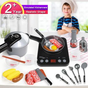 24pcs/set Children Miniature Kitchen Toys Set Pretend Play Game Simulation Food Cookware Pot Pan Cooking Utensils Kids Gift 1