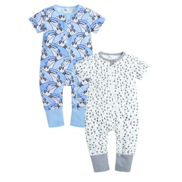 2pcs Baby Boy girl clothes Baby romper Pajamas Cotton Soft  Newborn Jumpsuit Short Sleeve Bodysuit for newborn For newborn baby 4