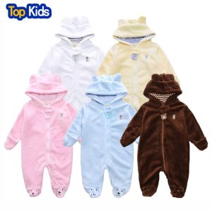Cartoon Coral Fleece Newborn Baby Romper Costume Baby Clothes Animal Overall  Winter Warm Long sleeve Baby Jumpsuit MBR017 1