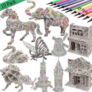 DIY Coloring Painting Animal 3D Puzzle Assembly Model Decompression Toys For Children Graffiti Educational Toys 1