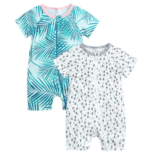 2Pcs/ lots For newborn Baby Boy Girl Clothes Rompers Summer Various color Short Sleeve Pajamas Cotton Soft Bodysuit for newborns 4
