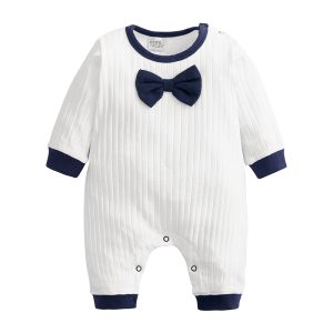 Baby Rompers Cotton Bow Tie  Gentleman Cotton Bib Clothing Toddler Prince Overalls Newborn Infant Jumpsuits MBR223 1