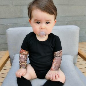 0-18m Baby Boy's Tattoo Printed Long Sleeve Patchwork Cotton Christmas Romper Autumn Newborn Bebe Toddler Stitch Costume Cool 1