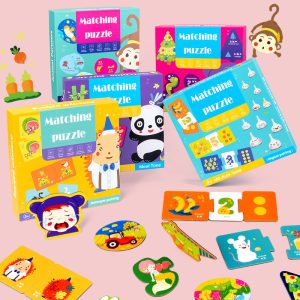 Intelligence Kids Toy Wooden Puzzle Jigsaw Tangram For Children Baby Cartoon Matching Puzzles Early Educational Learning Toys 1