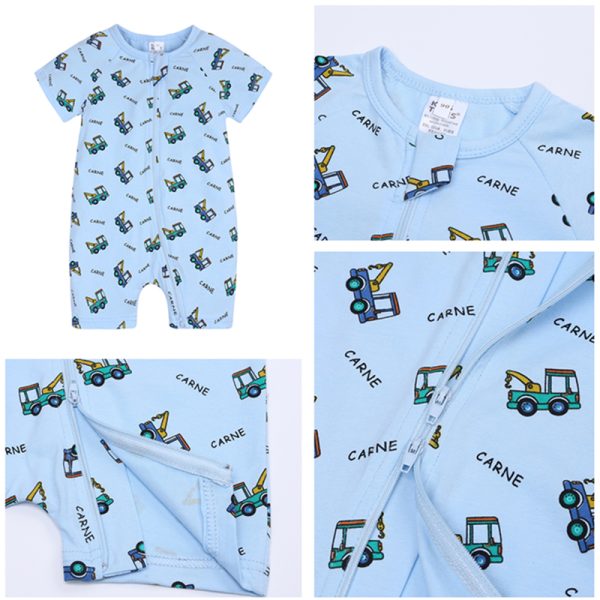Bodysuit for Newborn Baby Girl Boy Clothes Rompers Jumpsuit  Zipper Cartoon Cotton Short Sleeve Ropa Bebe Infant Pajamas Summer 2