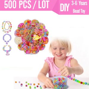 500pcs DIY Children Hand Making Toys Colorful Jewelry Necklace Bracelet Handmade String Beads Girl Gift Arts And Crafts For Kids 1