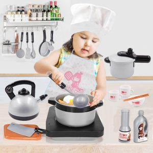Children Mini Kitchen Toys Set For Girls Cookware Pot Pan Kids Pretend Cook Kitchenware Play Kits Simulation Utensils 1