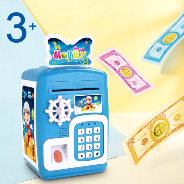 Electronic Piggy Bank ATM Password Money Box Fingerprint Coin Money Saving Box Safe Box Deposit Banknote Creative Gift Toys 3
