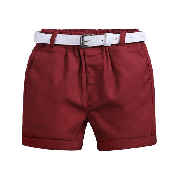 boys clothing sets summer gentleman suits short sleeve rose shirt+shorts+belt 3pcs kids clothes children set for 2-7 years MB459 5