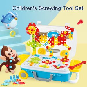 DIY Puzzle Disassembly Toy Assembly Nut Mushroom Nail Screw Tool Set Electric Drill Toolbox Toys For Children Boys Kids Gift 1