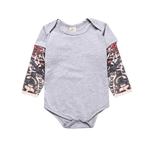 Newborn Toddler Kids Baby Boy Romper Jumpsuit Little Boys Rompers Long sleeve Tattoo printing Baby girl boys clothing OutfMBR039 3