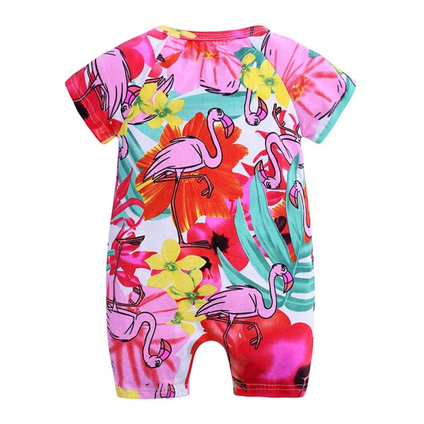 Kids Tales 2019 New Brand Baby summer rompers Short Sleeve Cute print pink Girls boys clothes 0-2 baby wear soft clothing MBR241 2