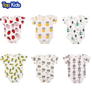 Summer Newborn Romper Kids Baby Girl Boy Clothes short sleeve pineapple tent Romper Jumpsuit Outfits CR098 1