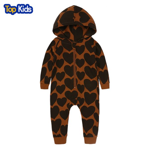 2018 New Infant Newborn Baby Boys Hooded Cotton Romper Baby French fries Print Jumpsuit playsuit Outfits Clothes MBR0196 2