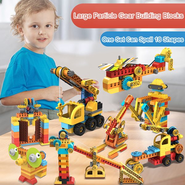 218pcs Mechanical Gear Drive Model Building Block Engineering Truck Crane Digger Construction Bricks Education Toys For Children 1