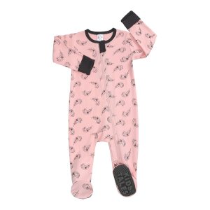 Fashion Spring Baby Romper Zipper Infant Jumpsuit Print for Newborn Baby Girl Rompers Long Sleeve Soft Pajamas Foot 3M-18M 1