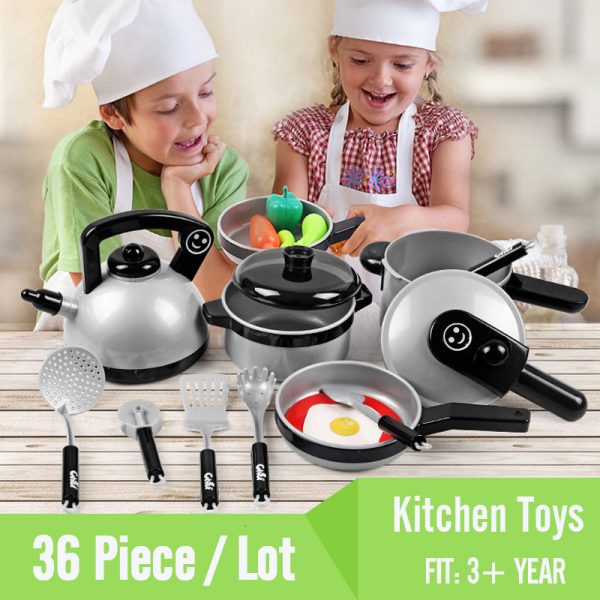 Children Mini Kitchen Toys Set For Girls Cookware Pot Pan Kids Pretend Cook Kitchenware Play Kits Simulation Utensils 6