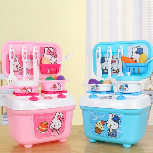 Children Miniature Kitchen Toys Set 3-10 Years Old Boys Girls Cooking Utensils Tableware Pretend Play Simulation Food Cookware 4