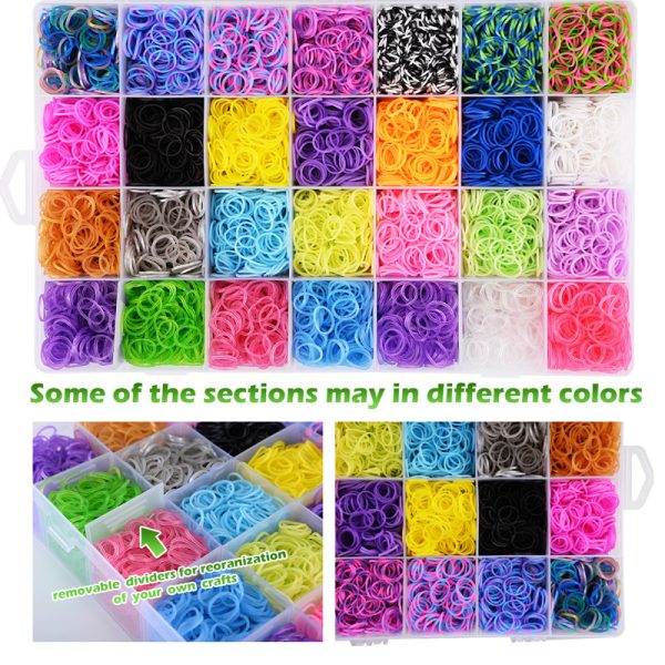 10000pcs Loom Rubber Bands Kits Beads Toys Set Hand Knitting Machine Handmade DIY Rainbow Weave Color Bracelet Girl Gift 3