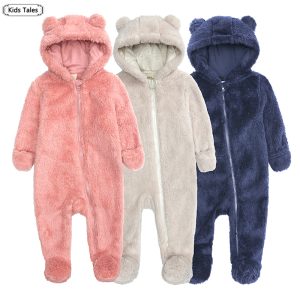 Autumn Winter Baby Clothes Romper Boys Girls Pajamas For Children  Cute Cotton Hooded Overalls Infant Jumpsuit Newborn  Clothes 1
